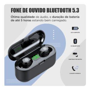 FONE BT TWS F9 Xiaomi Iphone mayashopping.com.br