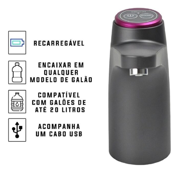 BOMBA ELETRICA GARRAFAO DE AGUA USB